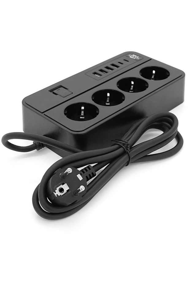 4x Priz 2x Usb-c 4x Usb-A Termal Akım Korumalı 4 Prizli 2 Metre Uzatma Kablosu 3000W Priz - 4