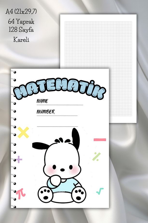 Pochacco  Kareli A4 Okul Defteri,64 Yaprak (21x29,7 cm) - 1