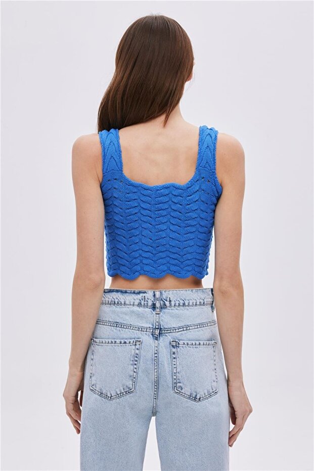 Mavi Triko Crop Top - 5