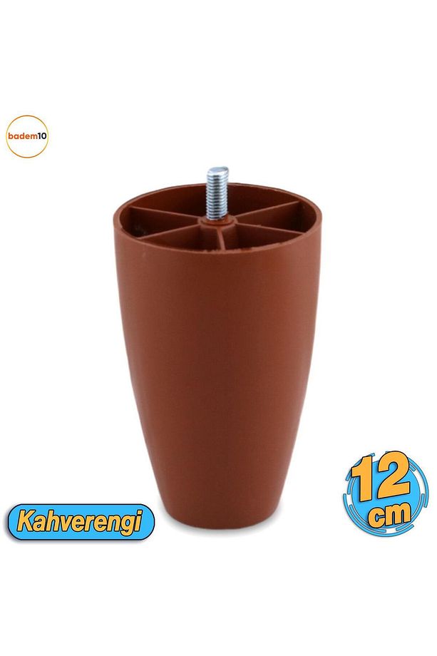 4 Adet Vidalı (M8 INCE DİŞ) 12 Cm (KAHVE) Plastik Mobilya Yükseltici Koltuk Kanepe Ayağı Ayakları - 5