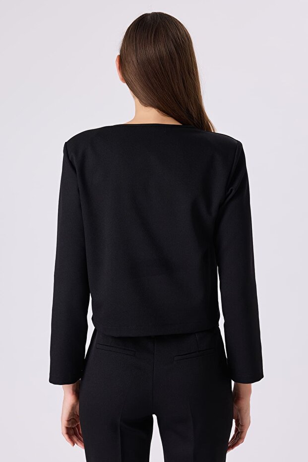 Cep detaylı viskon bluz - 4