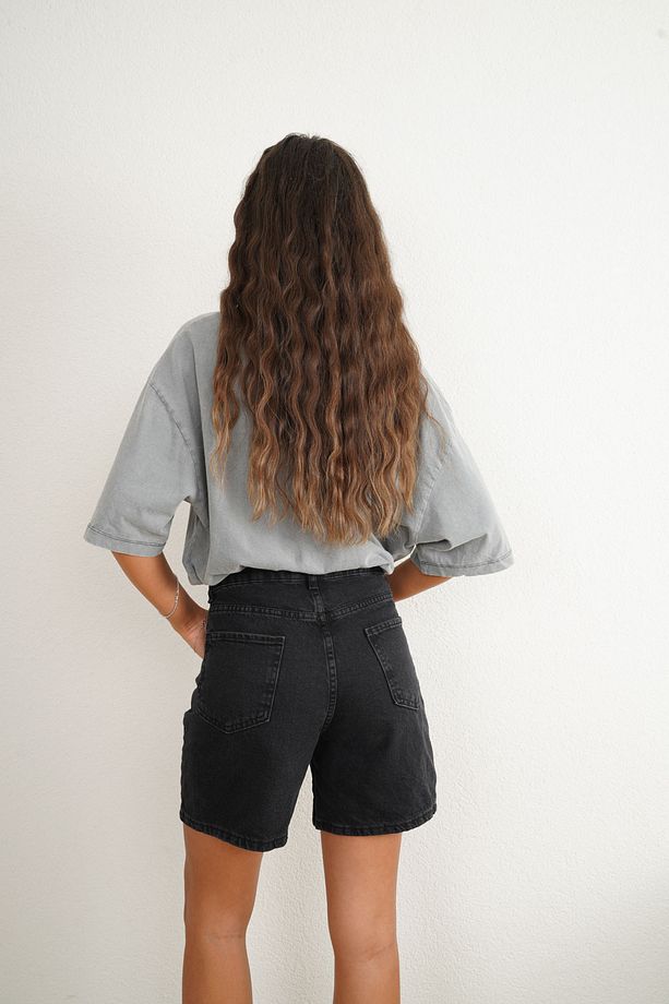 Siyah ZR Jean Şort - 9