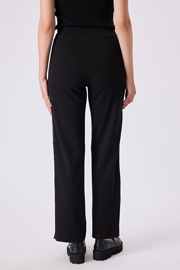 Paçası çıt çıtlı örme pantolon - 3