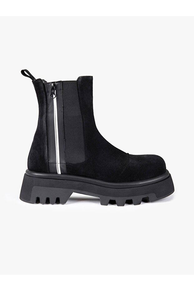 Yael Siyah Deri Kadın Bot - 1