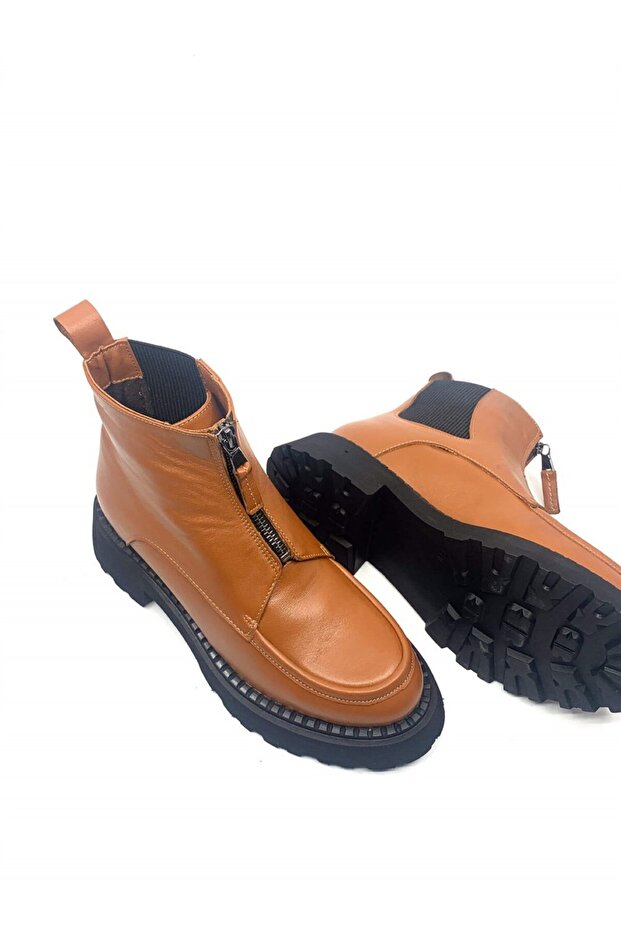 Roches Taba Deri Kadın Bot - 4