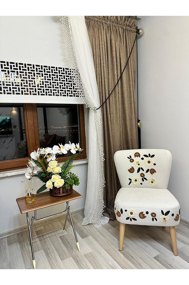 İnci Punch Berjer - Tekli Koltuk - Balkon, Kafe, Bahçe - Desenli - 1