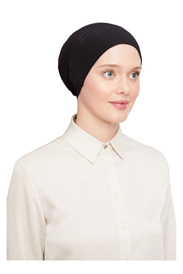 Elastic Silicone Non-Slip Hijab Cap Black