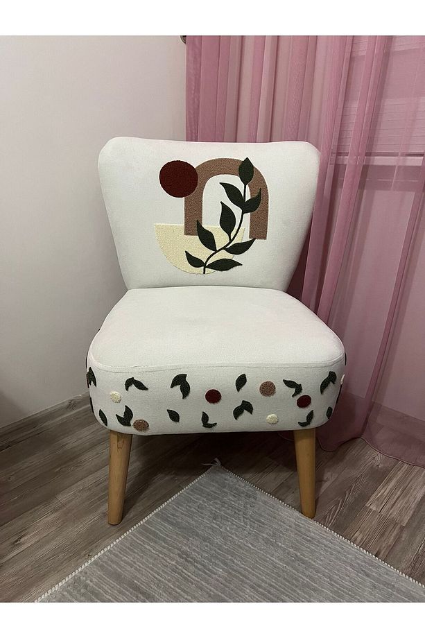 İnci Punch Berjer - Tekli Koltuk - Balkon, Kafe, Bahçe - Desenli - 1