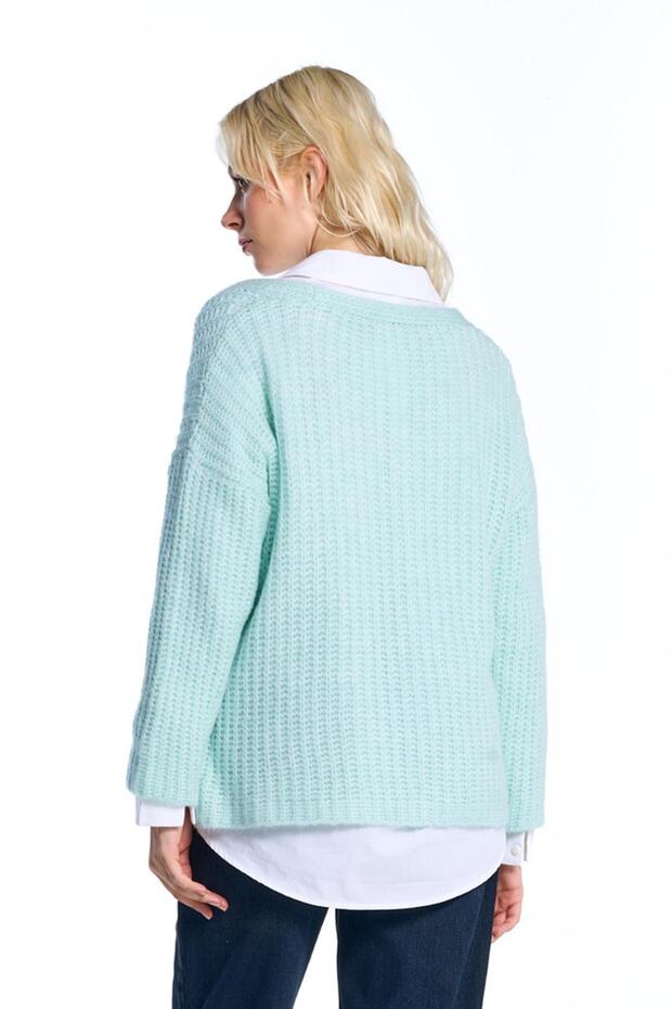 Mint V Yaka Triko Kazak - 5