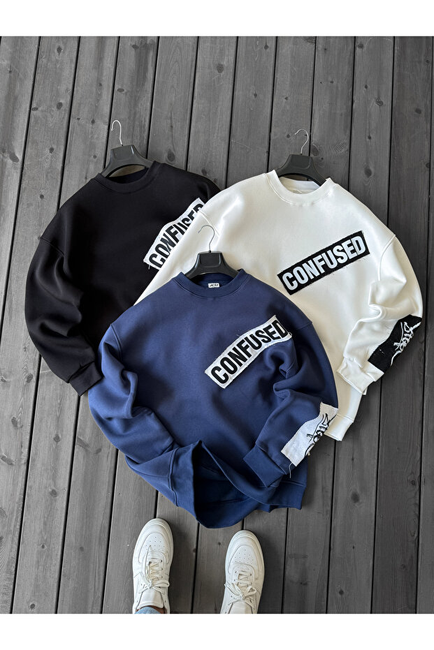 سويت شيرت أسود مرقع JJ-1162 - 8