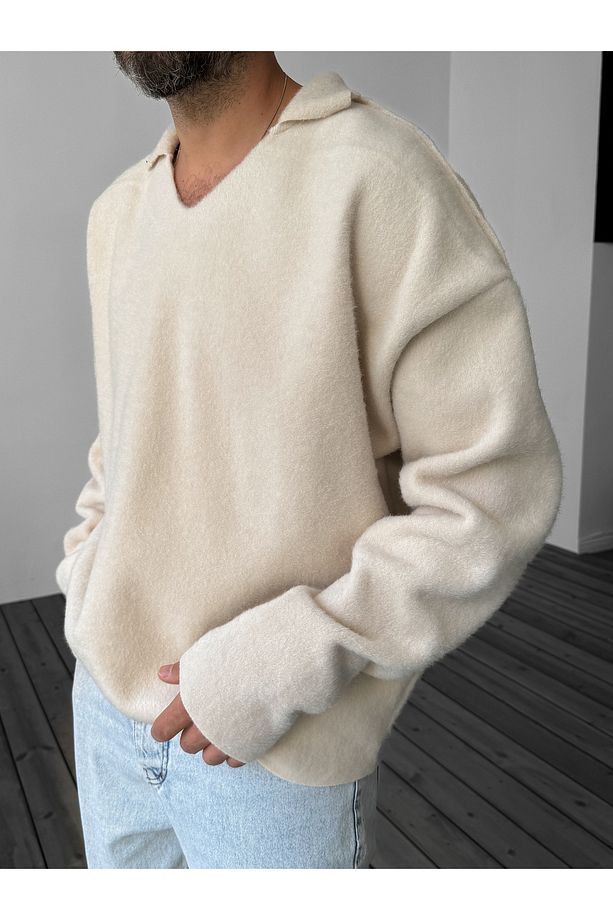 Bej Basic Kaşe Sweat G-5554 - 3