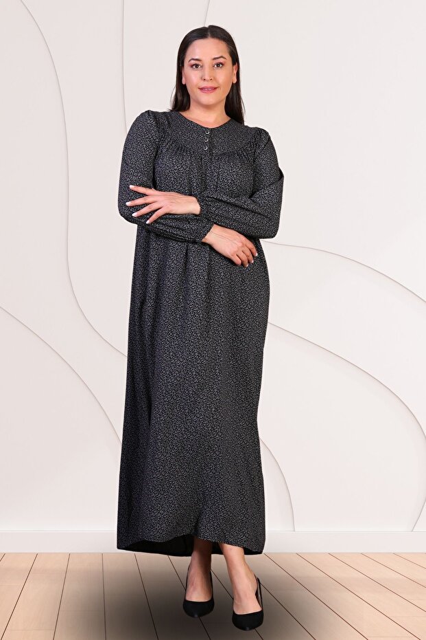 فستان صيفي طويل مقاس كبير - نمط متموج - 1