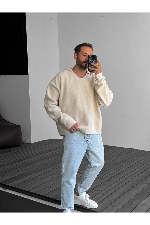 Bej Basic Kaşe Sweat G-5554 - 5