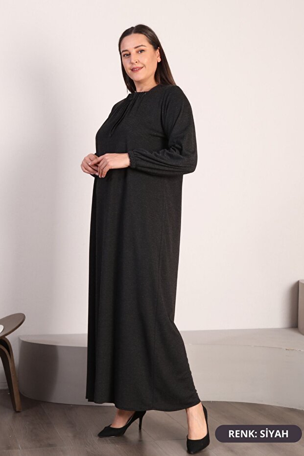 Women's Plus Size Winter Mother Dress Black