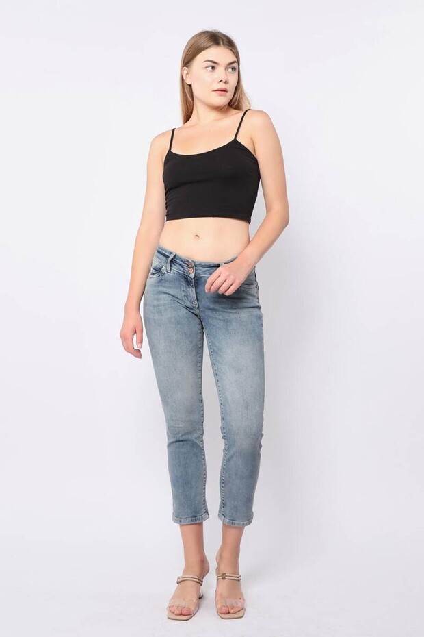 Women's Low Waist Blue Jean Pants