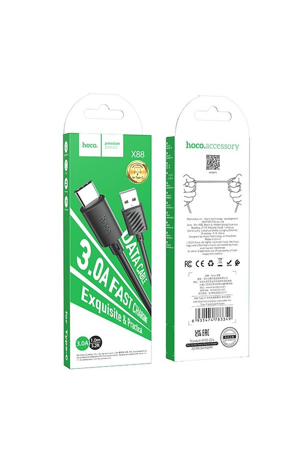 X88 3a Type-c To Usb Iphone Android Uyumlu Hızlı Şarj Veri Kablosu Siyah 1 Metre - 5