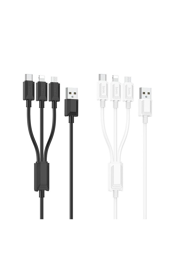 X74 3 In 1 Usb To Lightning Micro-usb Type-c 2a Iphone Android Uyumlu Hızlı Şarj Kablosu Beyaz 1 M - 7
