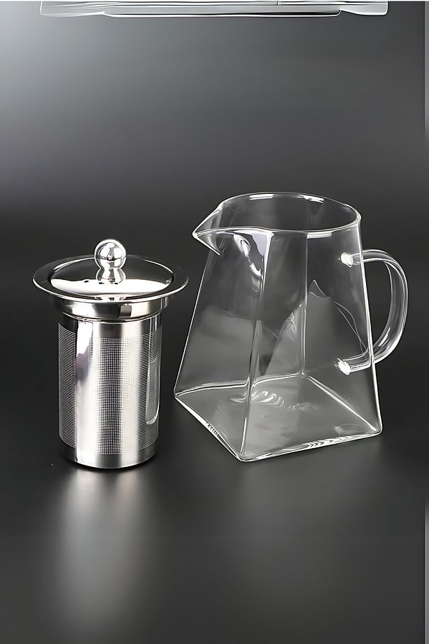 750 ml Süzgeçli Tek Kat Çay Demlik Borosilikat Isıya Dayanıklı Çay Demliği Cam Çaydanlık - 6