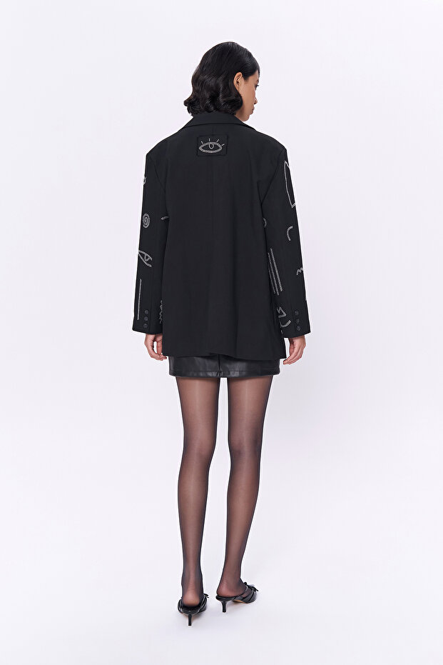 Blazer Jacket - Stone Detailed - 5