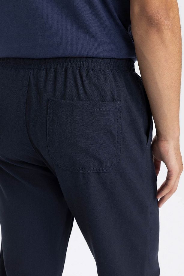 Jogger Lacivert Pantolon Basic Düz Beli Lastikli Bağcıklı Cepli Düz Paça D8640ax24au - 6