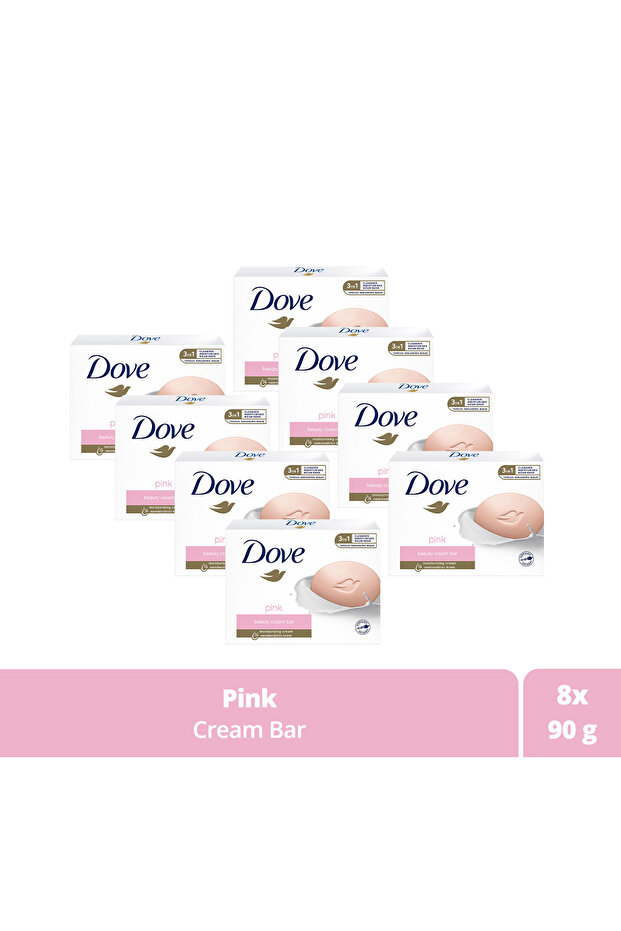 Dove Beauty Cream Bar Katı Güzellik Sabunu Pink Nemlendirici Etkili 90 g x8 Adet