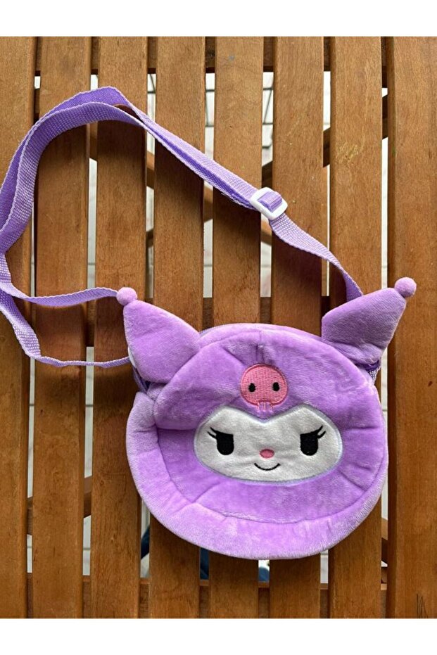Sanrio Kuromi Plush Large Size Bag with Adjustable Strap