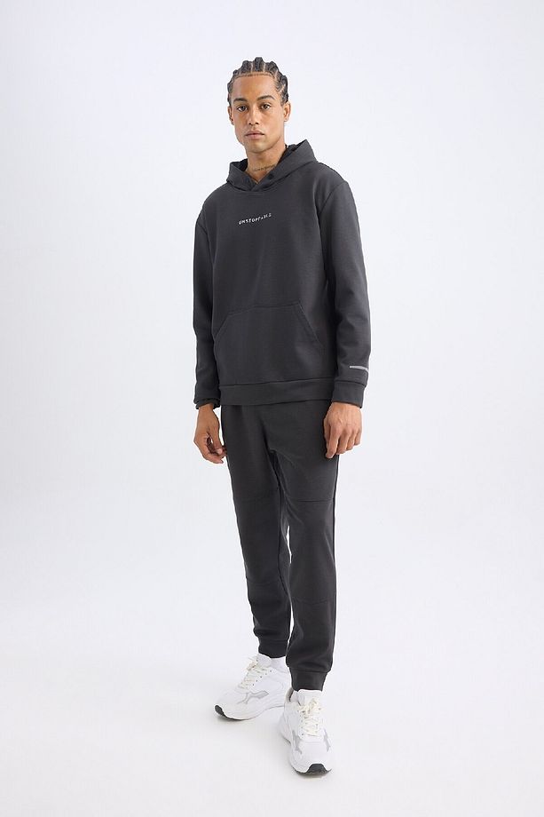 Fit Jogger Eşofman Altı Skuba Dalgıç Kumaş Standart Fit Beli Bağcıklı Lastikli Paça - 4