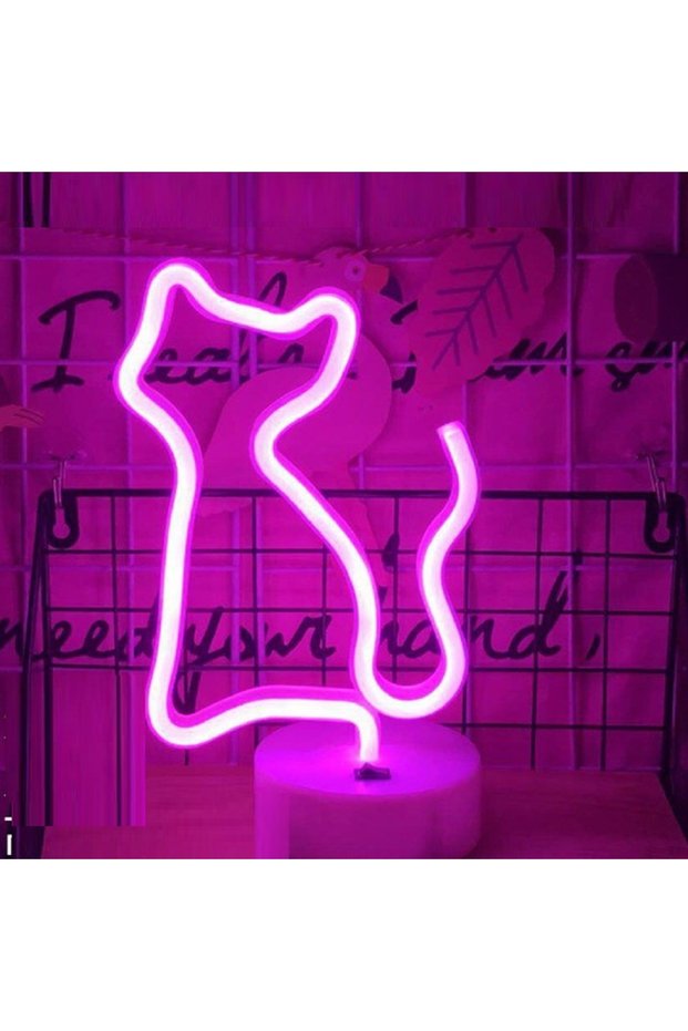 Kitten Neon Lamp, Purple,, 25X15