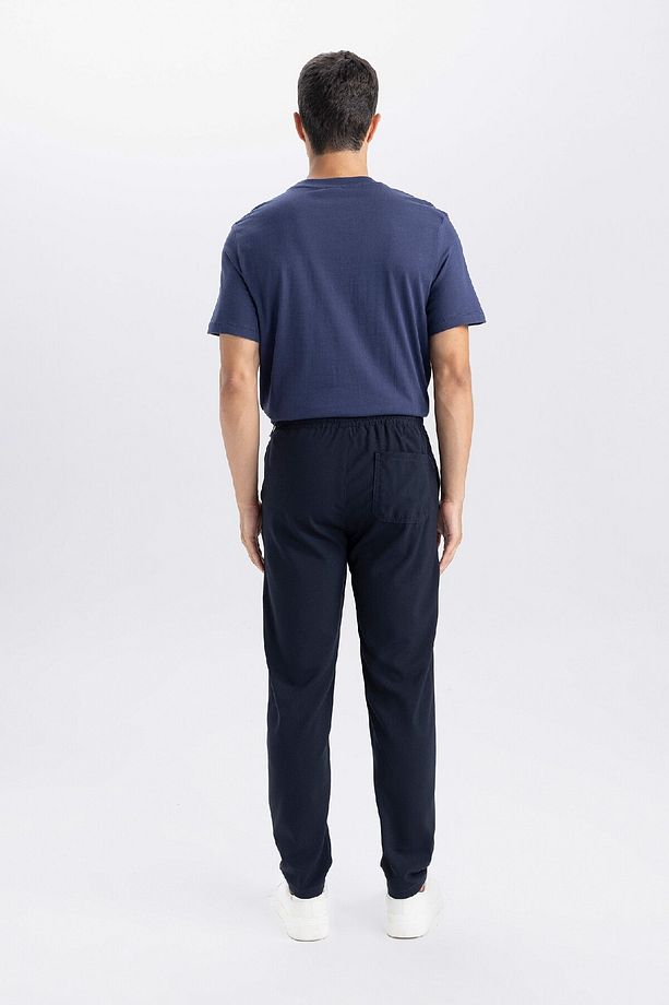 Jogger Lacivert Pantolon Basic Düz Beli Lastikli Bağcıklı Cepli Düz Paça D8640ax24au - 7