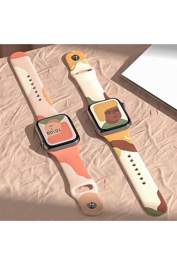 Apple Watch 41/40/38 Mm Series 10/9/8/7/6/5/4/3/se Kordon Kayış Strap Renkli Kaliteli Silikon - 4