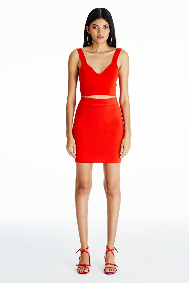 Askılı Narçiçeği Triko Bluz - 2