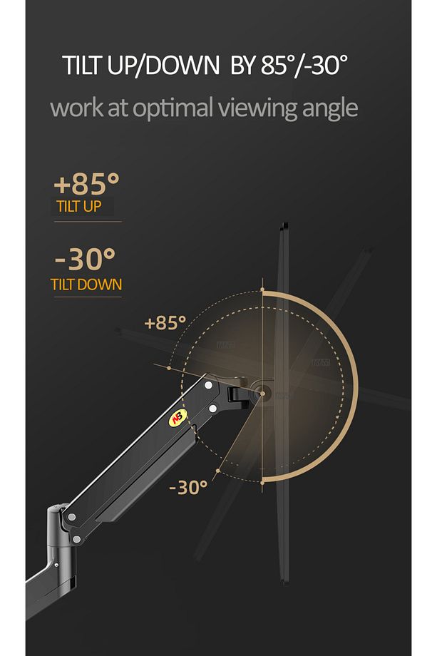 NB G40 22-40 İnç Lcd-Led Monitör Tutucu Amortisörlü Masaüstü Stand Tek kol Tutucu 3-15 kg - 6