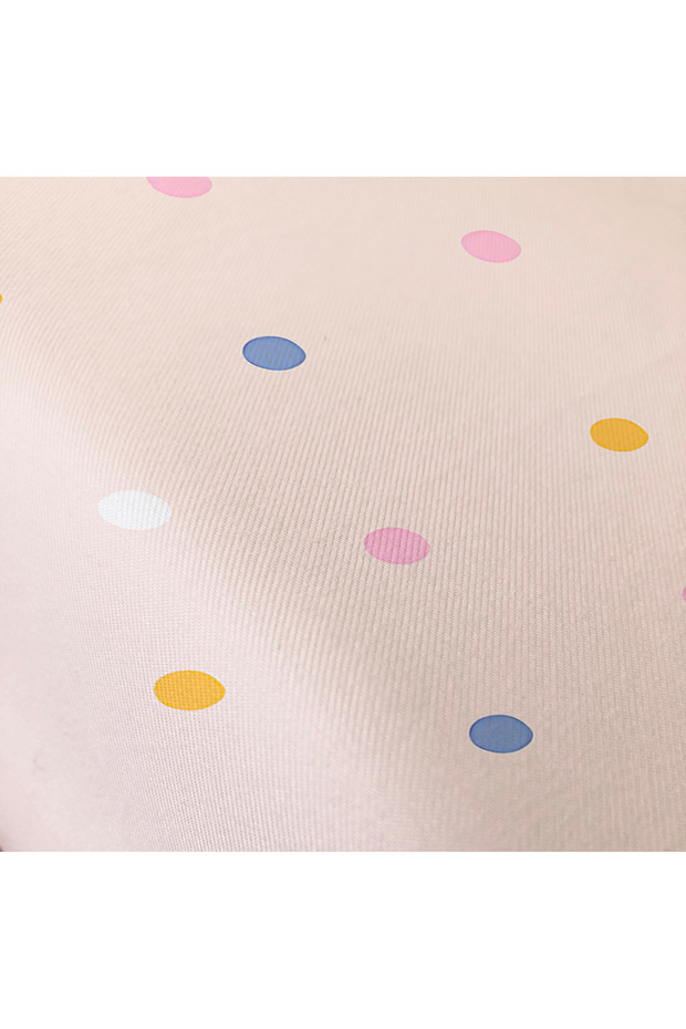 Pink Single Polka Dot Patterned Elastic Sheet Set - 3