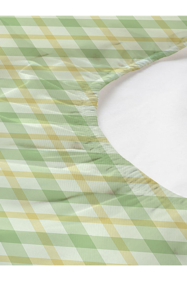 Green Single Diamond Patterned Elastic Sheet Set - 2