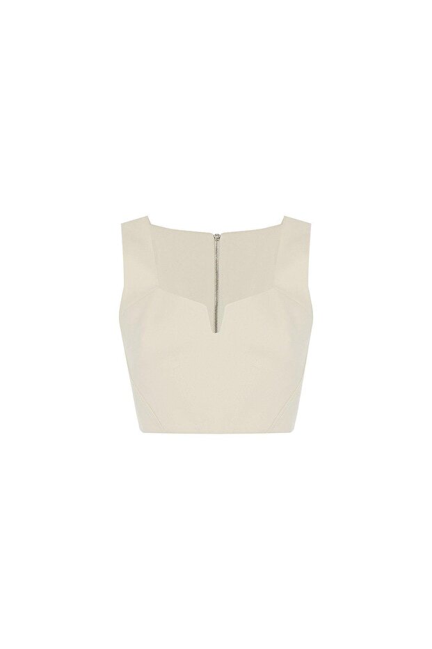 Kalın Askılı Ekru Büstiyer - 4