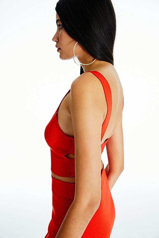 Askılı Narçiçeği Triko Bluz - 4