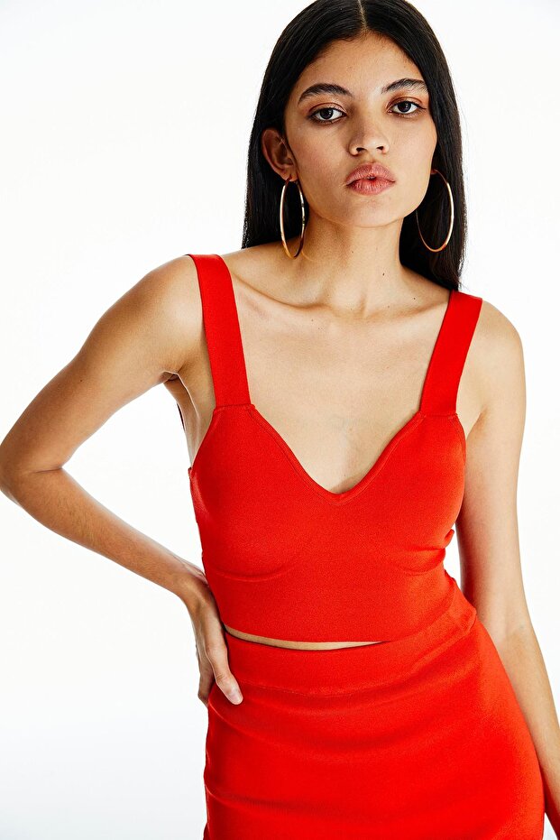 Askılı Narçiçeği Triko Bluz - 5