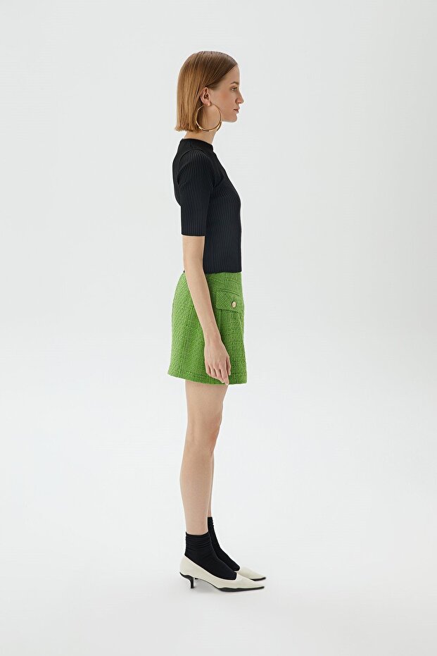 Fitilli Siyah Crop Top - 5