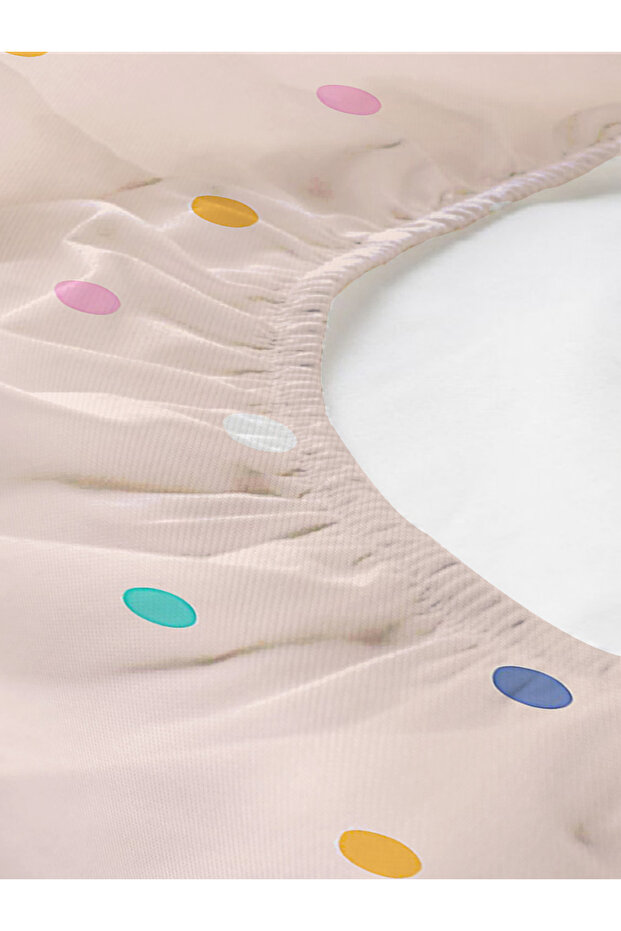 Pink Single Polka Dot Patterned Elastic Sheet Set - 2