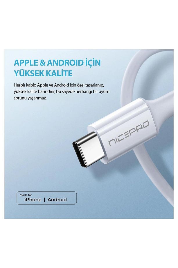 CTC20 45W 2m TPE Type-C to Type-C Hızlı Şarj ve Data Kablosu - 5