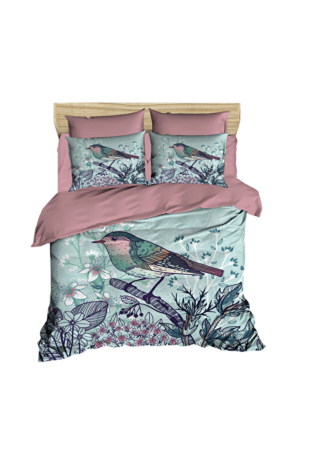 Sparrow on Branch 3D Digital Double Duvet Cover Set