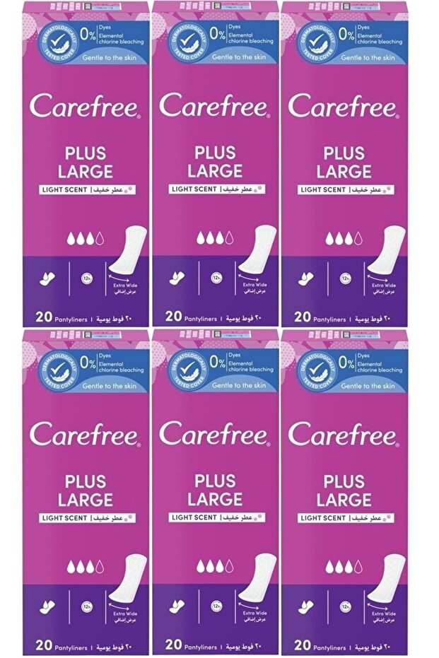 وسادة يومية كبيرة معطرة خفيفة الوزن من O.B Carefree - 120 قطعة (6 عبوات*20)
