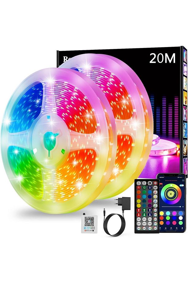 20m RGB LED Şerit - Bluetooth Akıllı Uzaktan Kumandalı - 1