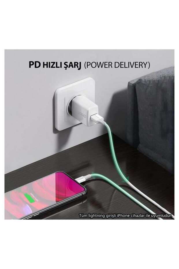 UTL12 60W 1.2m TPE USB to Lightning Hızlı Şarj ve Data Kablosu - 2