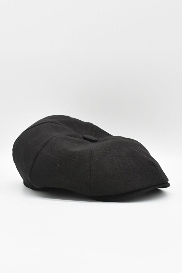 Men's Black Hat Summer Linen Sports Cap