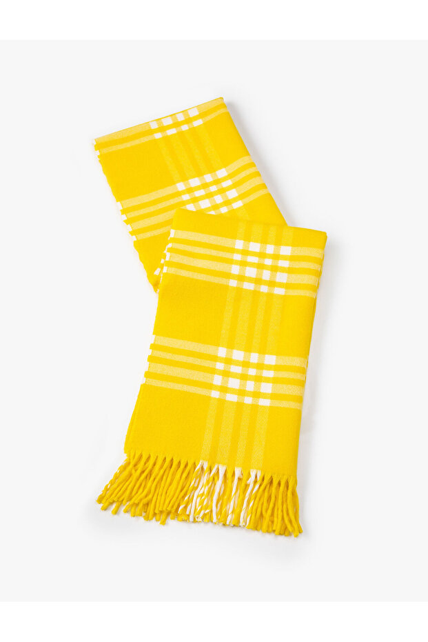 Scarf Plaid Soft Textured Tassels