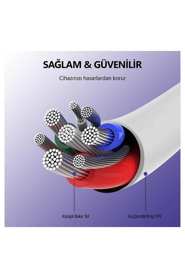 CTL12 60W 1.2m TPE Type-C to Lightning Hızlı Şarj ve Data Kablosu - 7