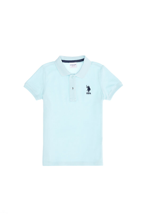 Boy's Water Green Basic Polo Collar T-Shirt 50262958 -Vr083