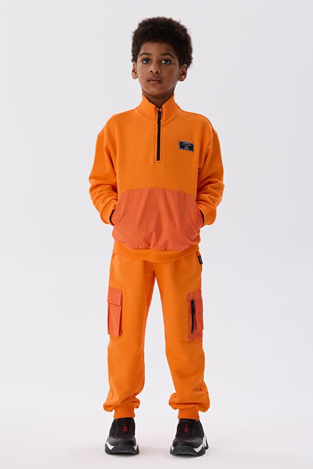 BG Store سويت شيرت برتقالي للأولاد