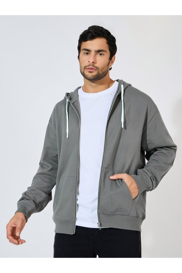 Eco-Earth Relaxed Fit Zip Up Fleece Hoodie